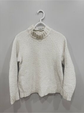 Lou & Grey White Mock Neck Sweater Size M